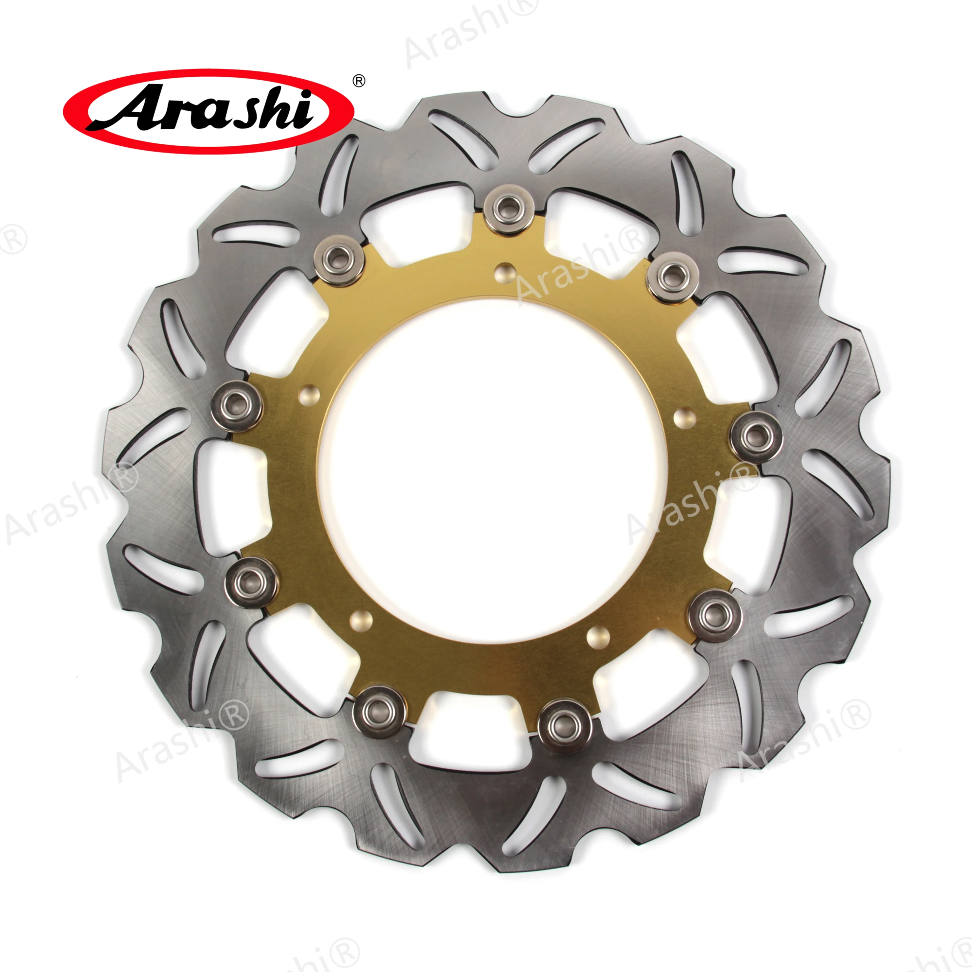 Arashi 1 Set CNC Front Rear Brake Disc For YAMAHA FZ6 S2 2007-2008 / FZ6 Fazer S2 2007 2008 2009 Full Floating Brake Rotor Disk