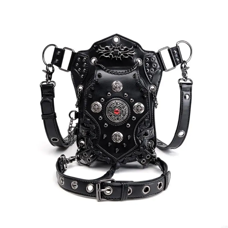 Steampunk Waist Bag Fanny Pack Shoulder Crossbody Bag Thigh Leg Bag Hiking Sport Chain Bag for Women Men Gift