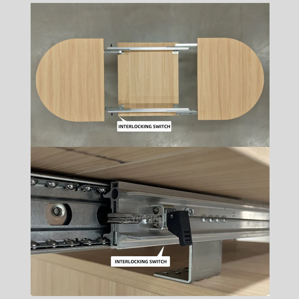 Extendable Table Slides/Rails, 3-Meter Extra-Long Dining Table Extension Rails, Heavy-Duty Sliding Track Hardware Fittings