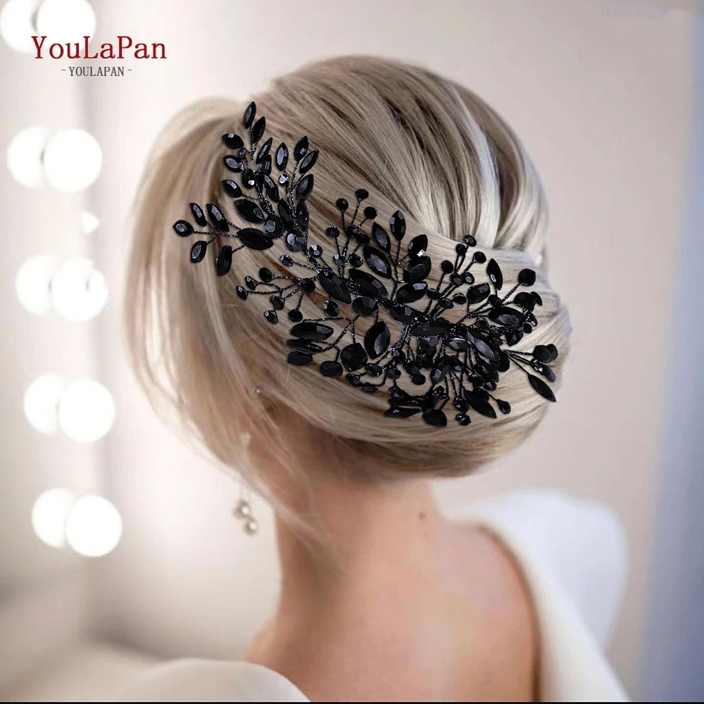 YouLaPan الزفاف حجر الراين عقال العروس الفاخرة خوذة اليدوية النساء مأدبة الحفلات إكسسوارات الشعر العصرية Hairwear HP857 #3