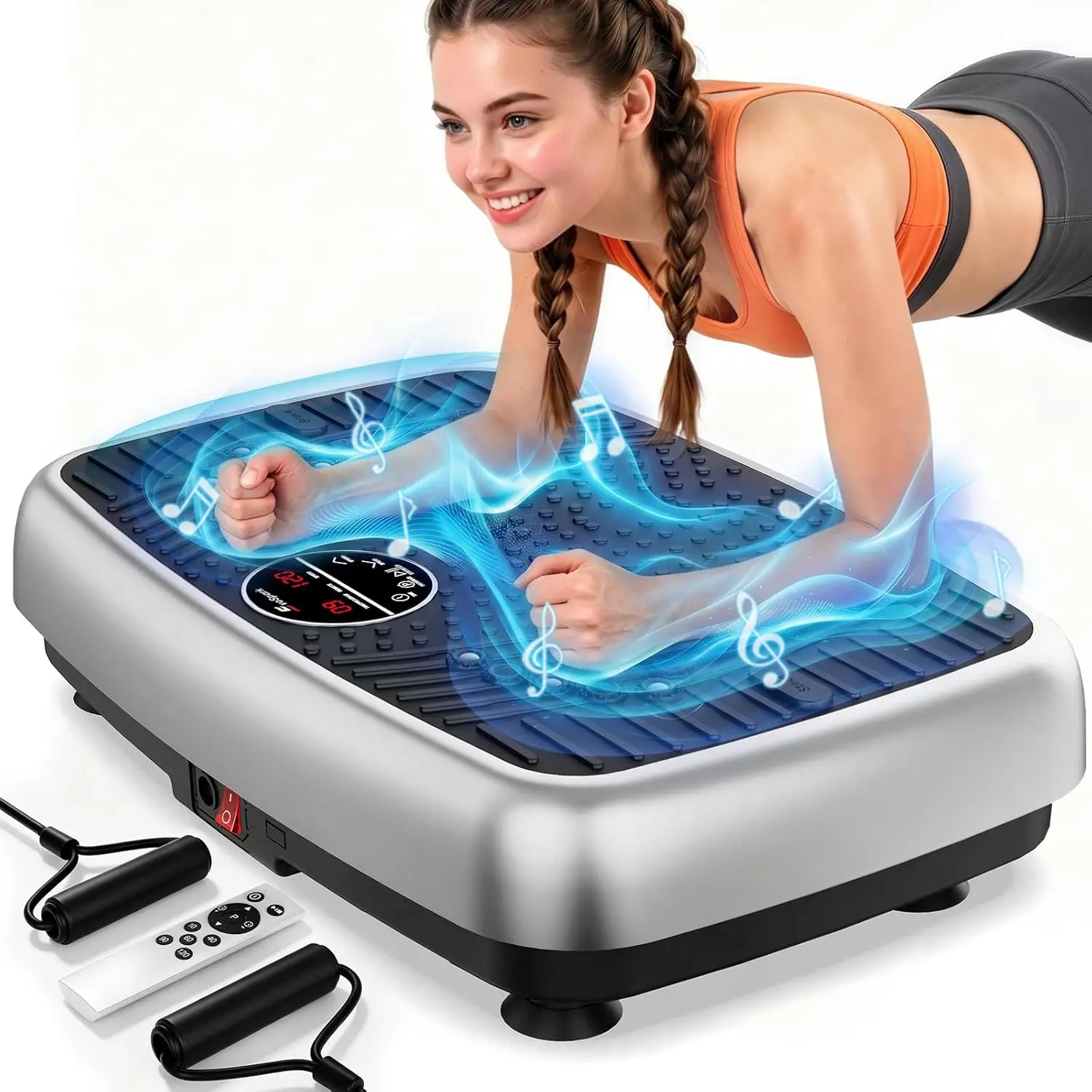 

2026 Dual Motor Vibration Plate for Lymphatic Drainage, 3D & 4D Full Body Workout, Weight Loss & Toning Machine for Home