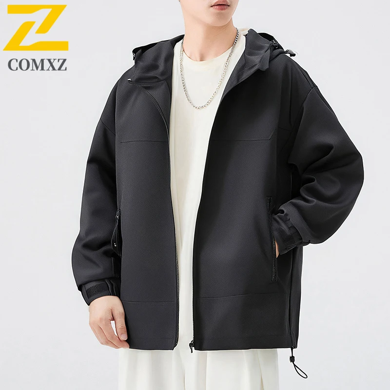 

Jacket 2025 Male New Hooded Lightweight Casual Fashion Versatile Waterproof Windproof Coat Trekking Adventure Windbreake Jackets