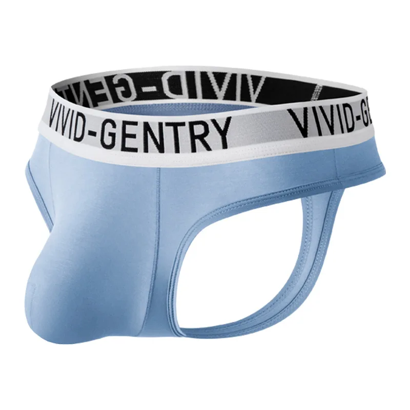 Men's Thong G String Sexy Low Waist U Convex Pouch Underwear Jockstrap Bamboo Fiber Breathable Panties Open Butt Thong Lingerie