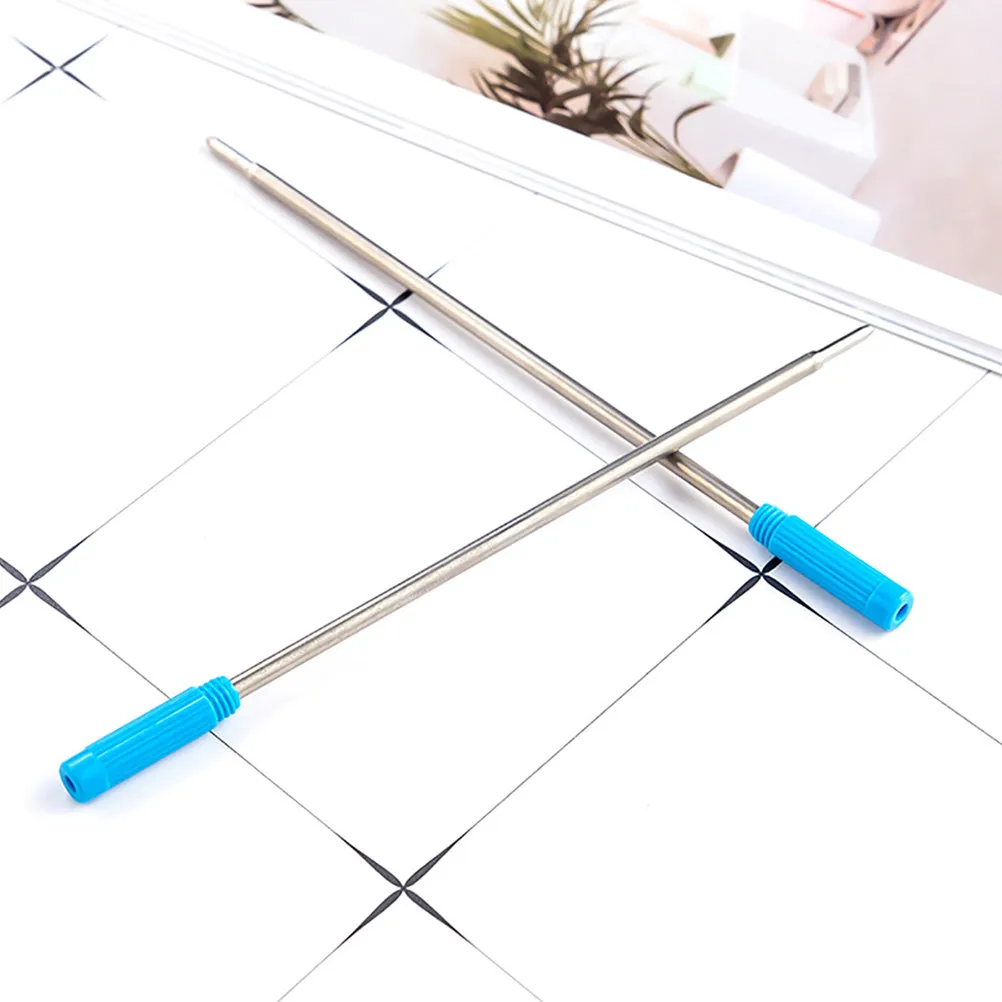 

50Pcs Metal Ballpoint Pen Refills Blue Ink Office Supplies Smooth Writing Pen Refills for Ballpoint Pens Replacement