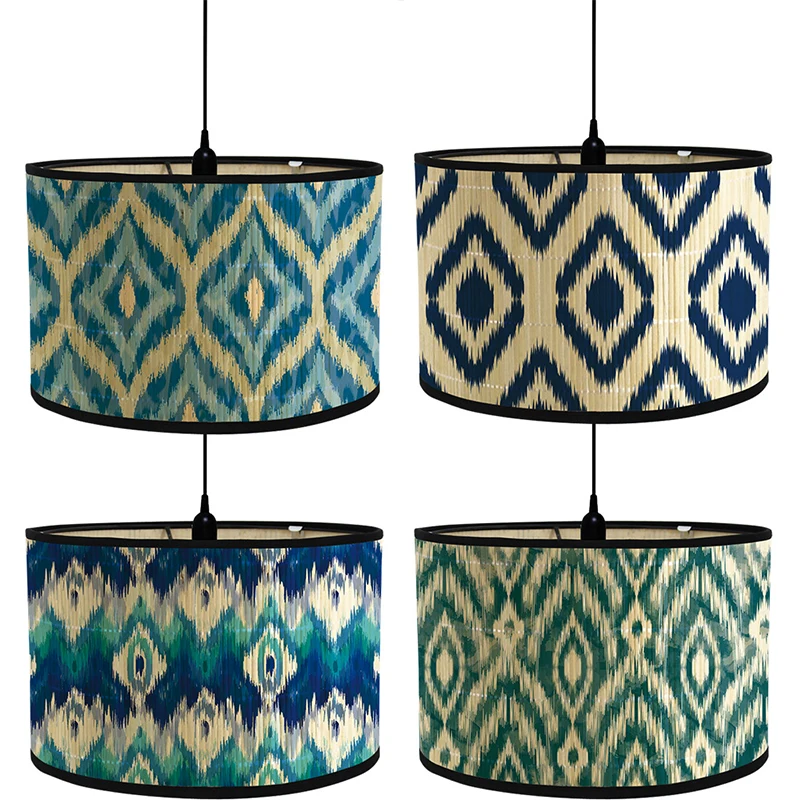 Handmade Retro Lamp Shade Japanese Homestay Bar Cafe Home Decor Folk Chandelier Light Cover Weave Bamboo Lighting Crafts