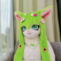 Cosplay Costume Anime Cosplay Cat Fursuit Head Furry Head Mask Kig Kimono Fursuit Mask Fur Suit Furry  Mask Easter Party Costume