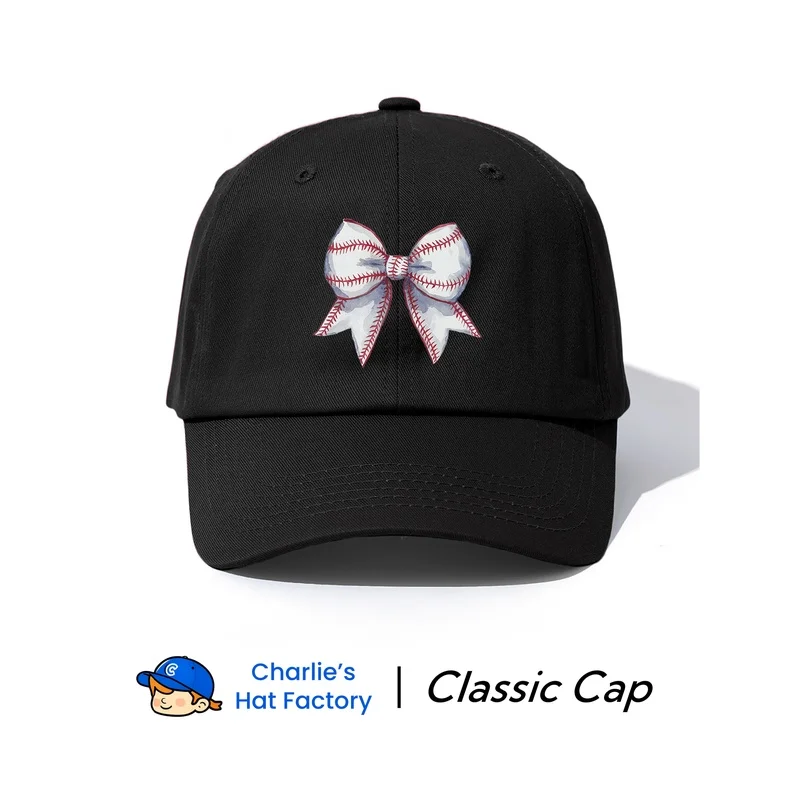 1 pc BOW Printed Baseball Cap, Stylish Trendy Classic Soft Sweatband Adjustable Size