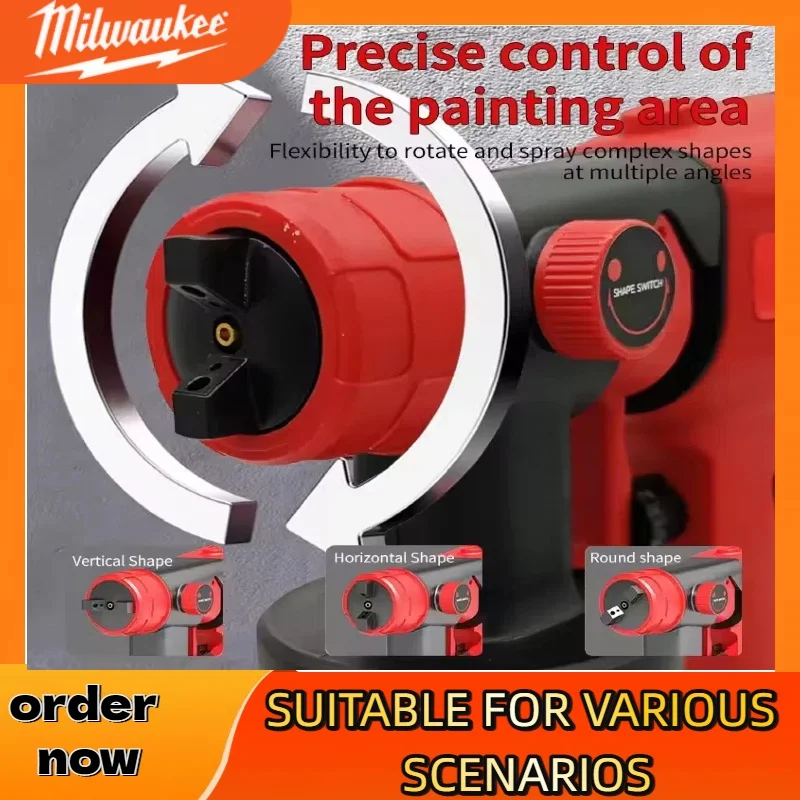 ميلووكي 18 فولت بطارية 800 مللي بندقية رذاذ كهربائية لاسلكية عالية الطاقة بخاخ طلاء المحمولة أثاث السيارات الصلب طلاء البخاخة
