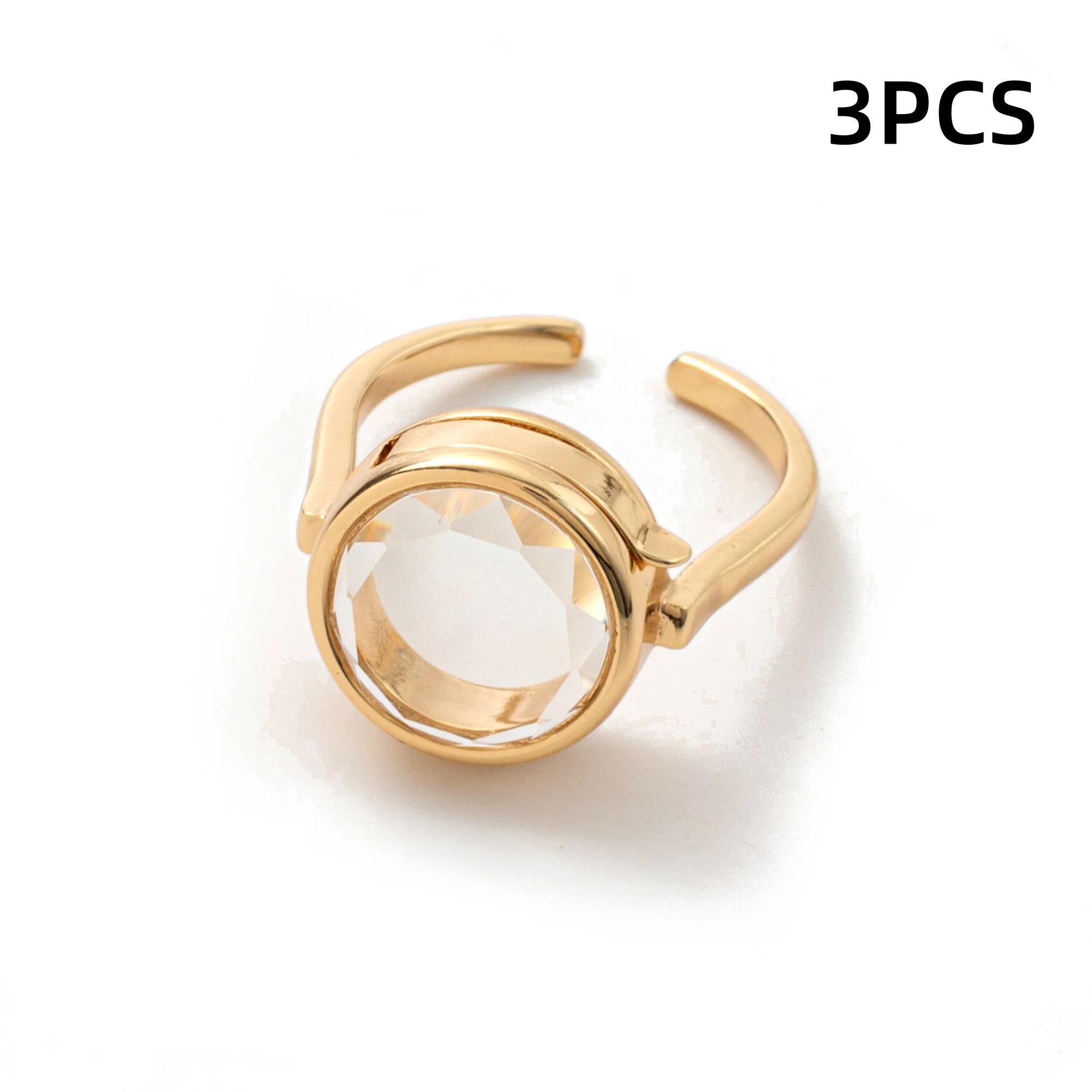 3 Stück modischer und romantischer neuer herzförmiger, kreisförmiger, einziehbarer DIY-Ringschmuck – Detail 6