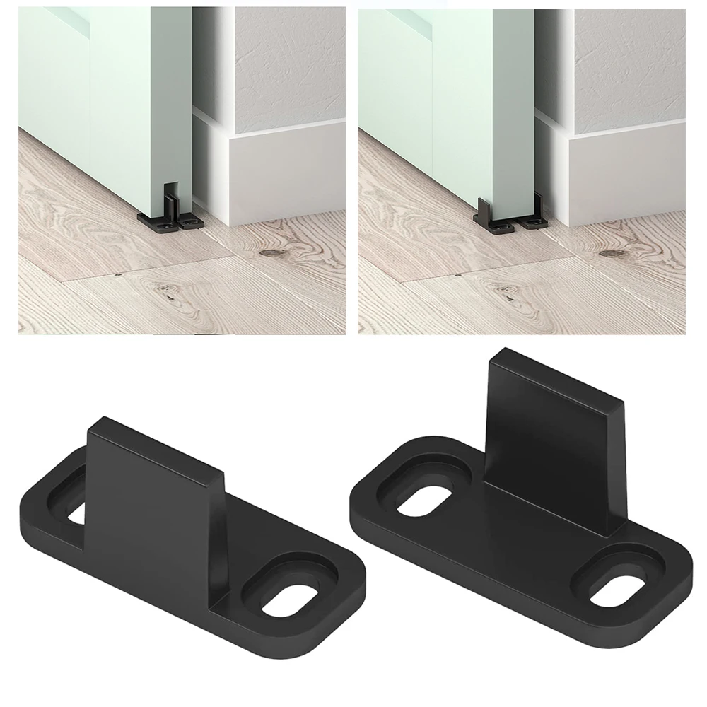 2pcs Sliding Barn Door Floor Guides Closet Door Guides Hardware Plastic Floor Wall Mounted Bottom Track Guide for Sliding Doors