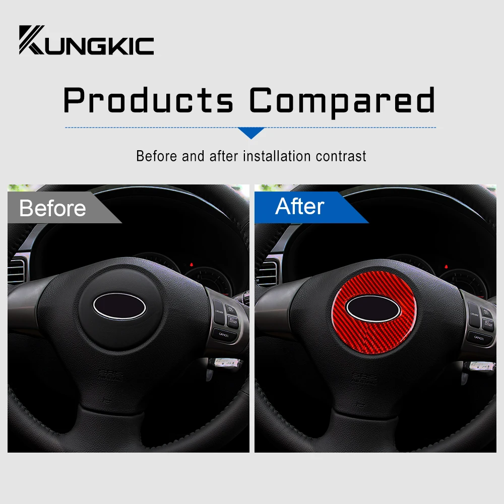 Real Carbon Fiber Sticker For Subaru Impreza 2009 2010 2011 Car Steering Wheel Stickers Strip Interior Trim Auto Accessories