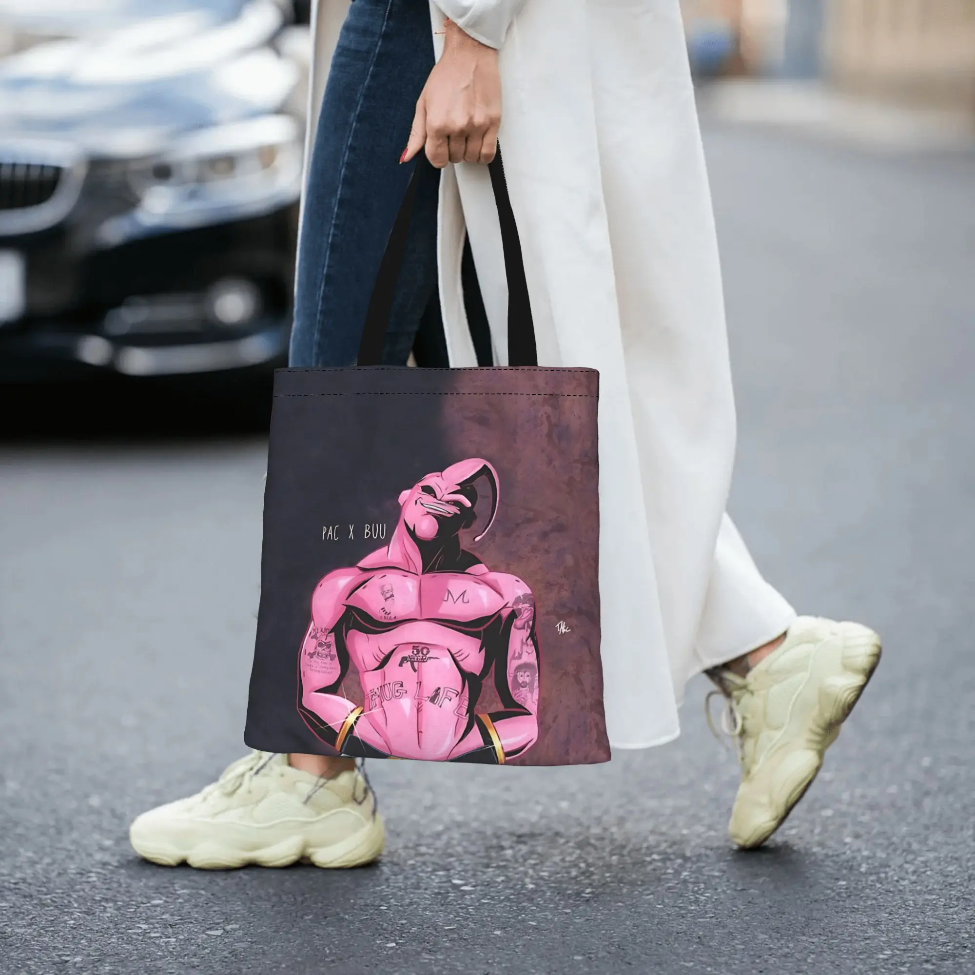 Fashion shopping bag Daily commute Pac X Buu  Canvas DRAGON BALL Canvas Tote Bag Women'S Shoulder Handbag