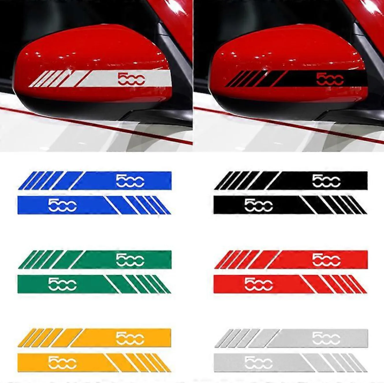 

Наклейка-полоска на боковое зеркало заднего вида автомобиля 20*2 см, аксессуары для кузова автомобиля, для Fiat 500, 500S, 500X, 500L, автомобильные наклейки для стайлинга