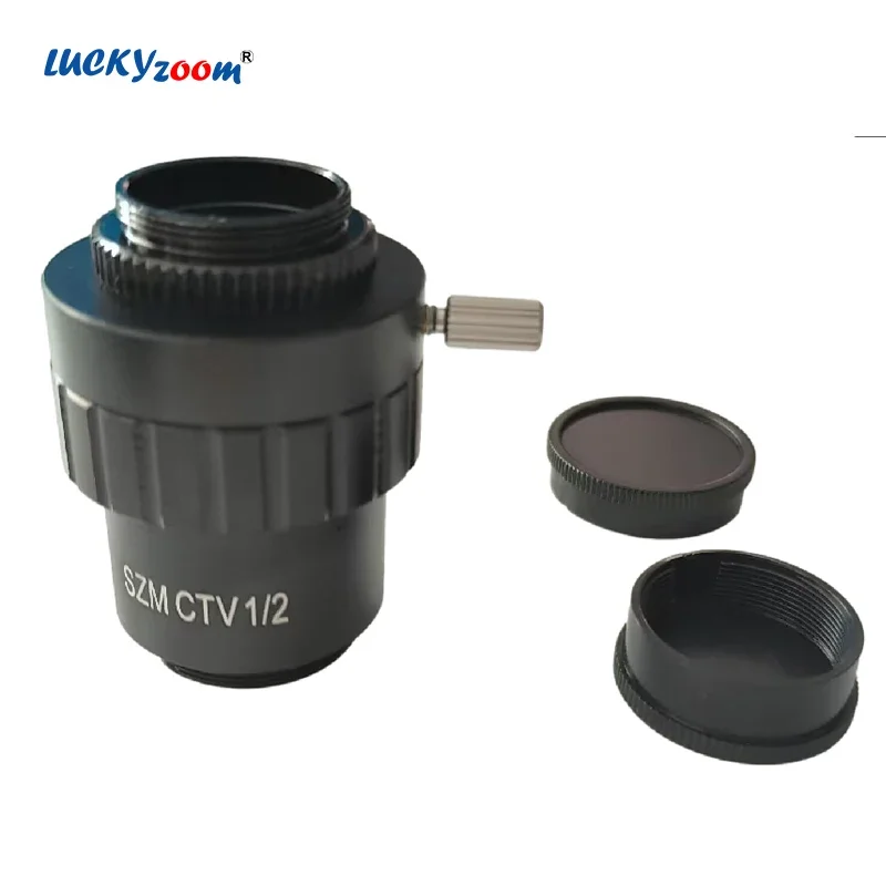 0.5X C-mount Lens 1/2 CTV Camera Adapter For Trinocular Stereo Microscope Black Camera View Expanded Adapter