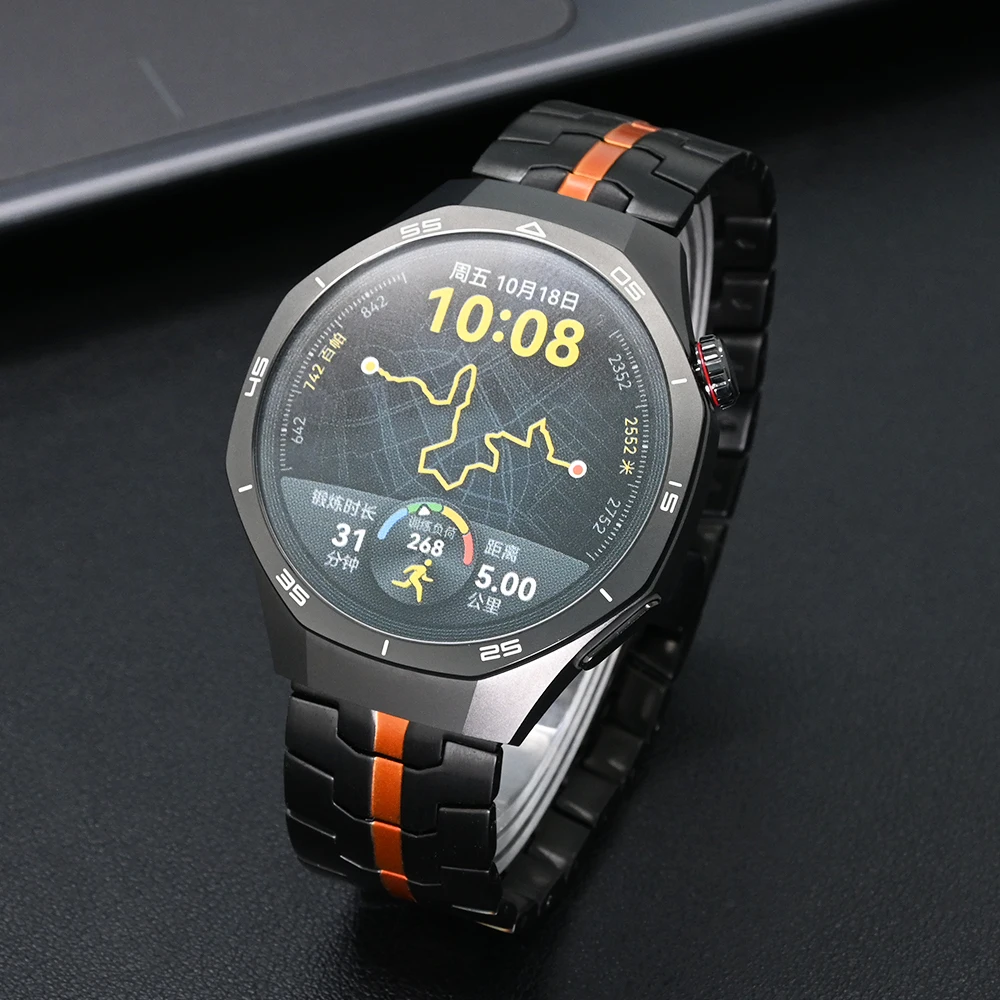 MEN Stainless Steel Strap for Huawei Watch 4/4 Pro GT5 GT4 GT3 46mm Luxury 20mm 22mm Link Bracelet for Samsung Galaxy 7/6/5/4/FE