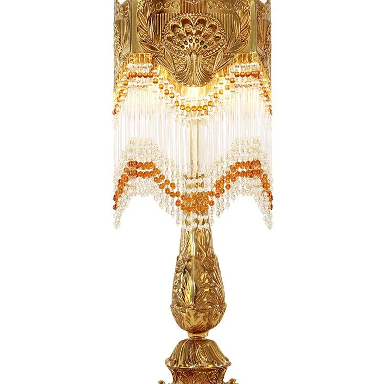 

French romantic crystal table lamp, luxury villa living room bedroom bedside lamp