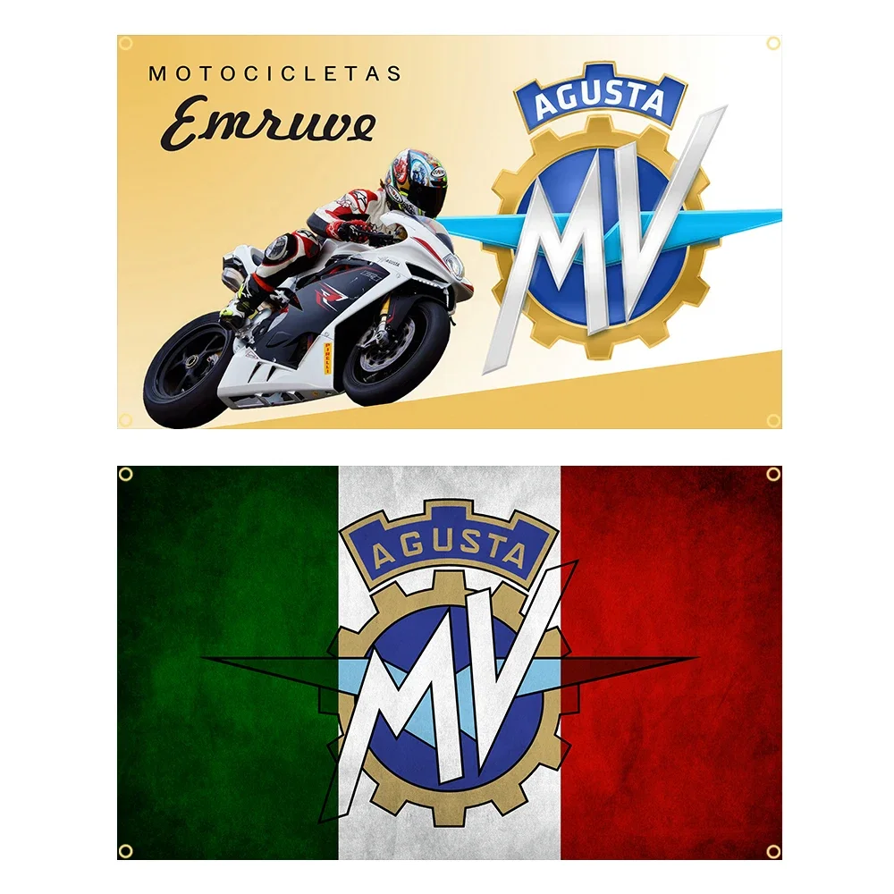 90x150cm MV Agustas Motorcycle Flag Garage or Outdoor Decoration Banner Tapestry Jemony