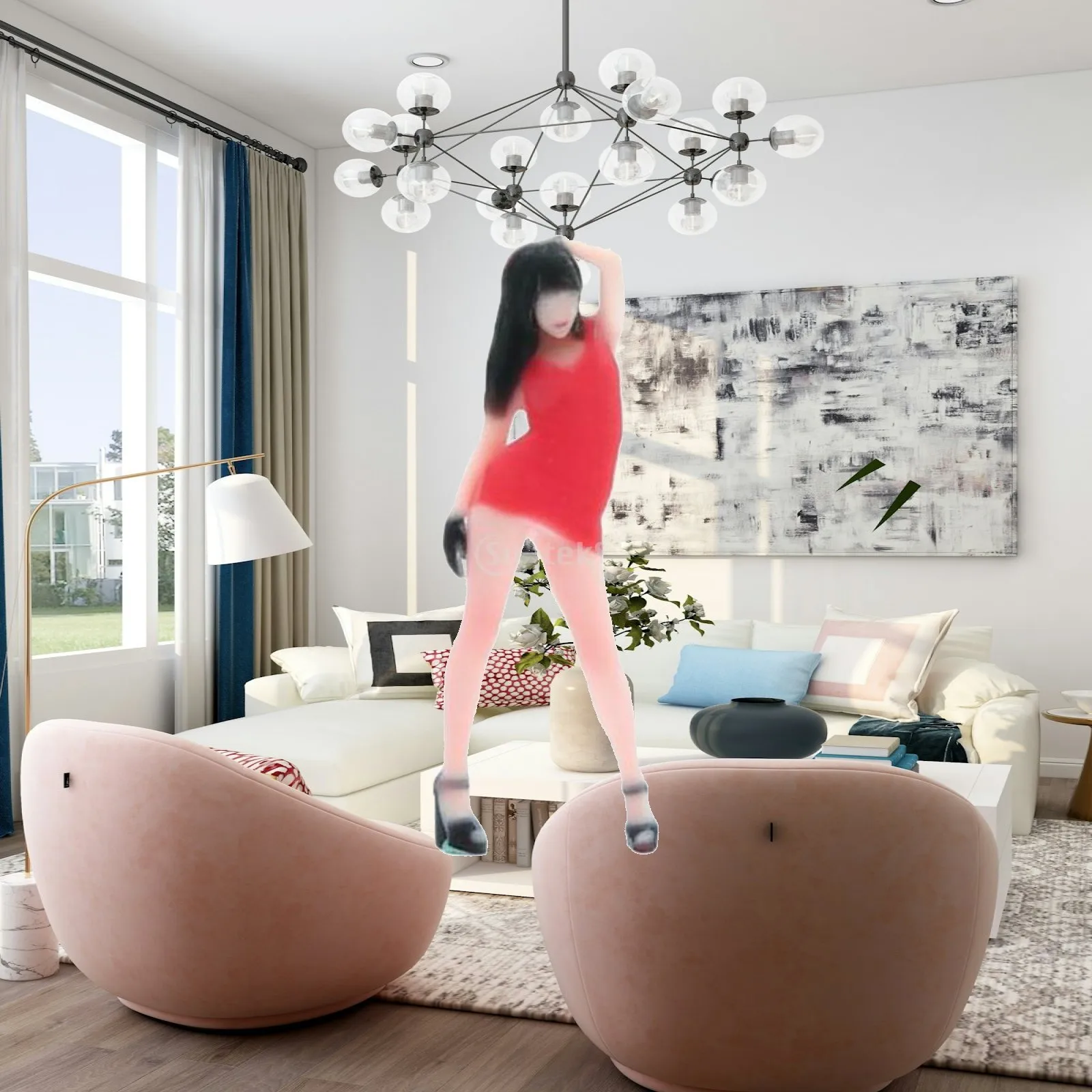 Miniature Doll Resin Female Figure with Dynamic Pose Decorative Design Accessory for Hobbyist Display Set