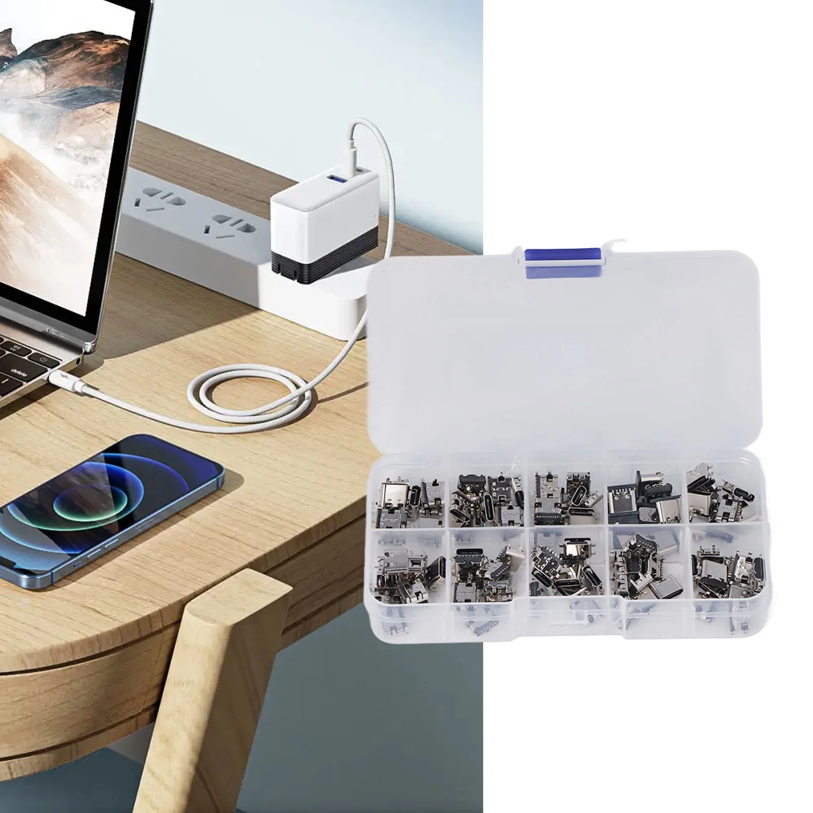 100 Stück Typ C USB-Buchse Stecker Buchse Löt mittel Reparatur Ersatz Adapter Sortiment Set