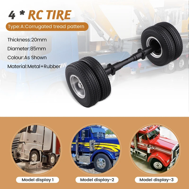 Caoutchouc opathie sans puissance, arbre d'entraînement pour 1/14 Tamiya RC, camion voiture 770S 3363 FH16 MAN, pièces de bricolage, jouets chauds, 4 pièces