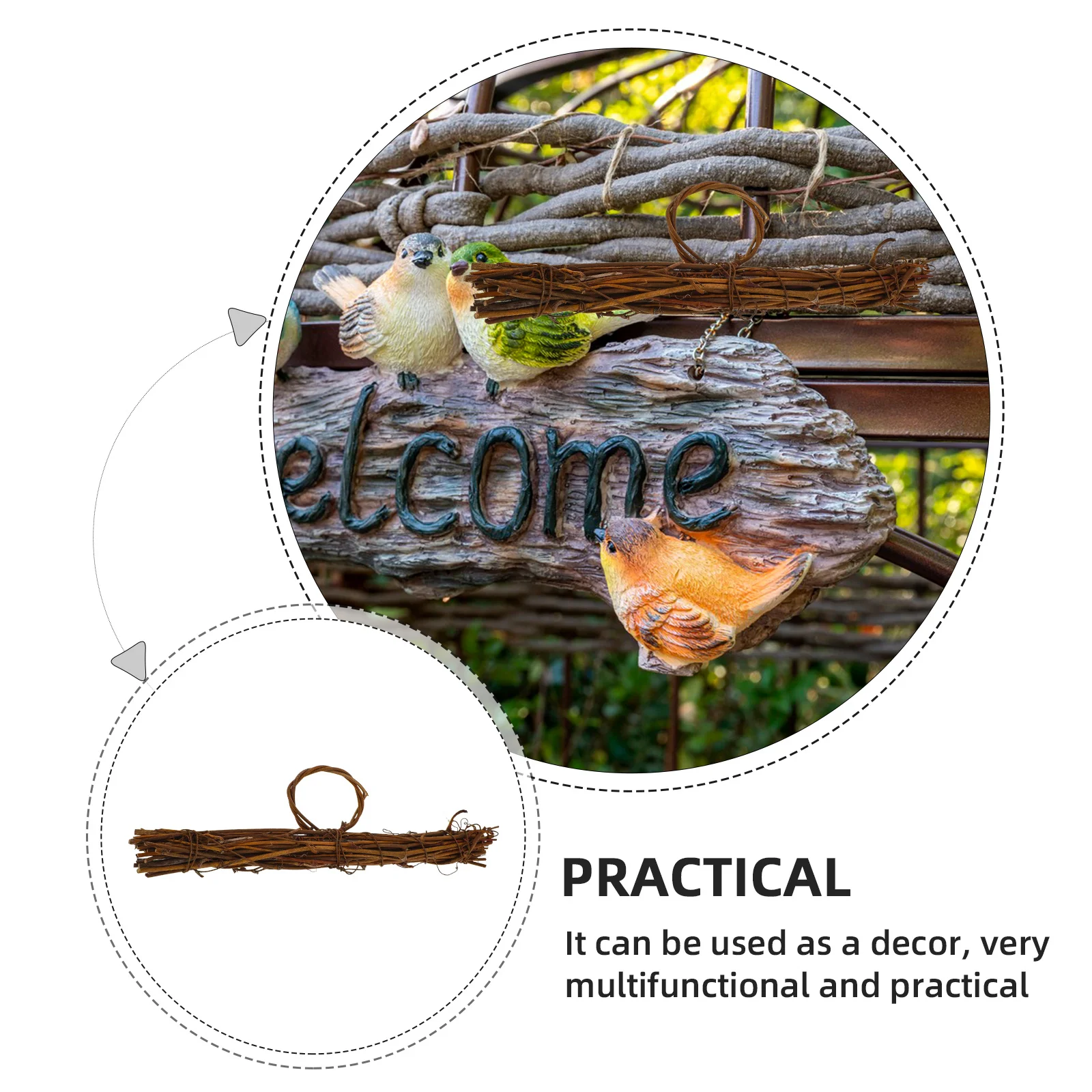 

Rattan Wreath Frame Durable Natural Material DIY Accessory for Easter Thanksgiving Christmas Decoration Wreath Frame