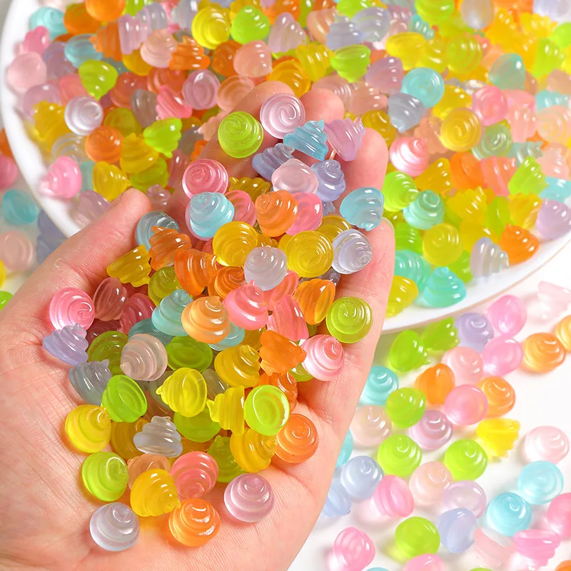 50Pcs/bag Mixed Glow-in-the-Dark Transparent Poop Resin Charms - DIY Nail Art Accessories & Mini Ornaments