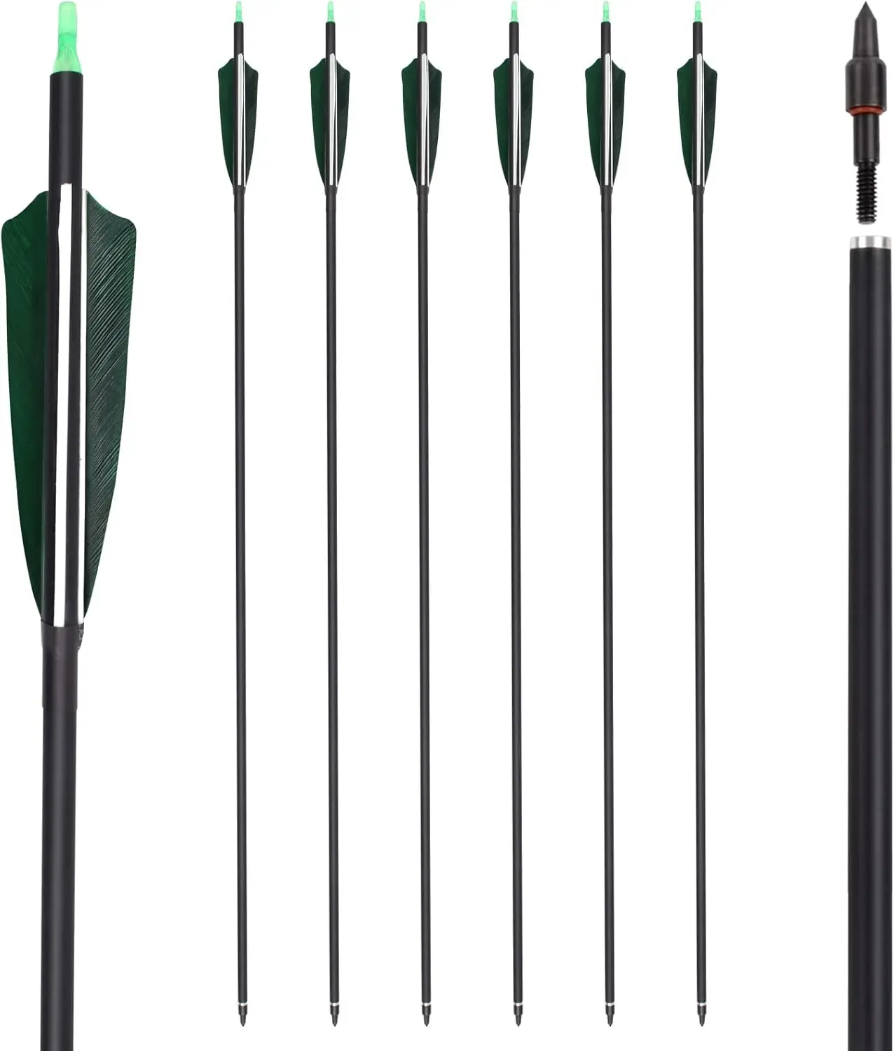 

500 стрел для позвоночника, 30-дюймовые карбоновые стрелы, 4 дюйма, стрельба из лука с турецкими перьями, тренировочные охотничьи стрелы с изогнутым луком, длинный лук