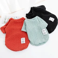 Fashion Dog Sweaters Winter Warm Dog Clothes for Small Dogs Cute Solid Puppy Pullovers Soft Pet Cat Sweaters Dachshund Costume