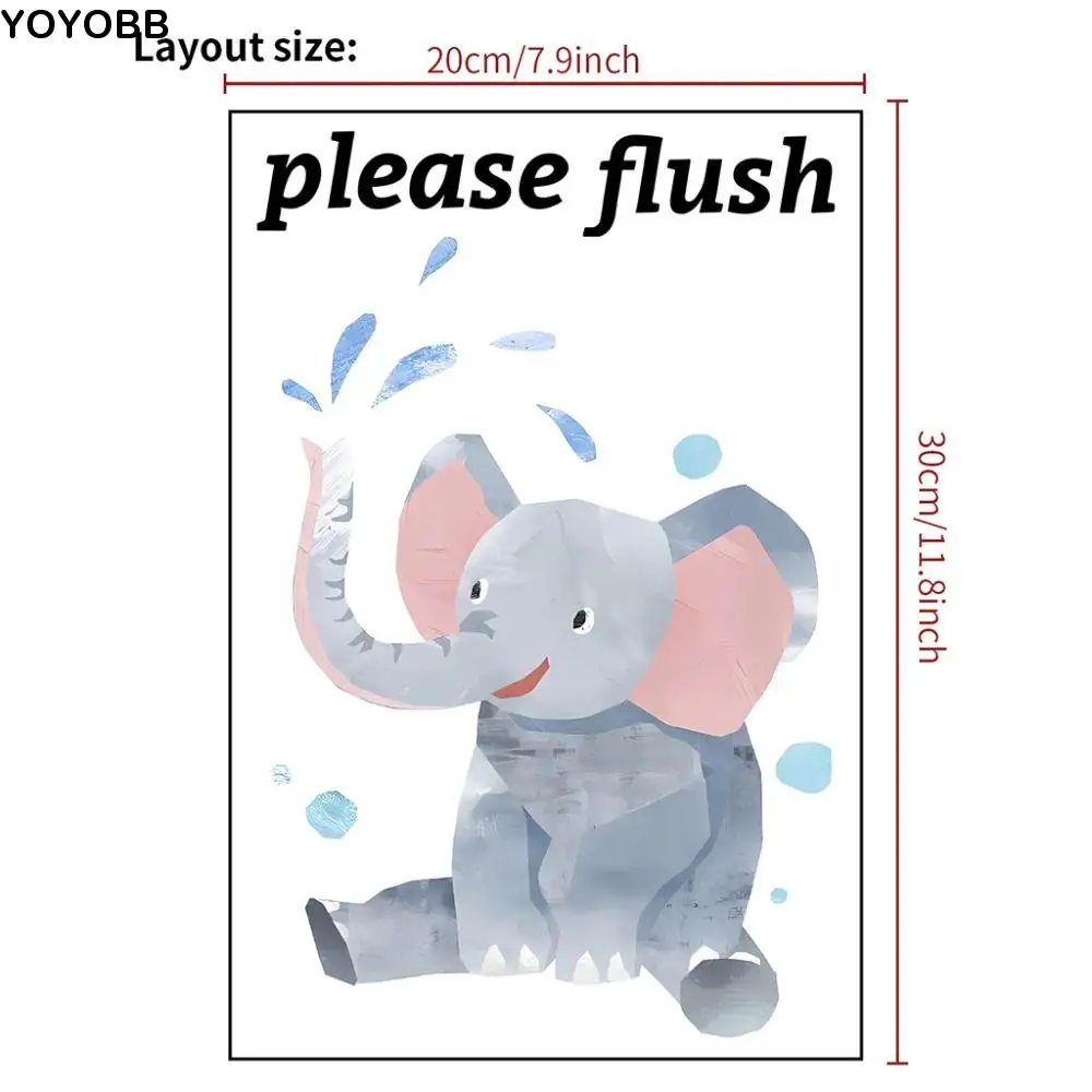 

Cartoon PVC Sea Animal Toilet Sticker Washable Removable Toilet Sign Sticker Please Flush Cute Bathroom Decals Bathroom