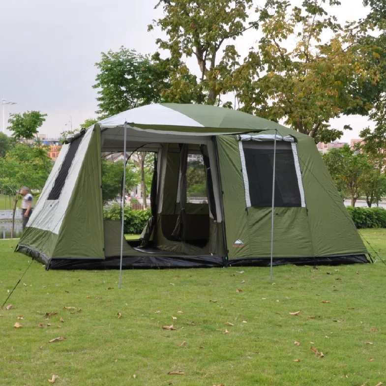 5-12 Person Family Waterproof Camping Tent Army Green Outdoor Tent