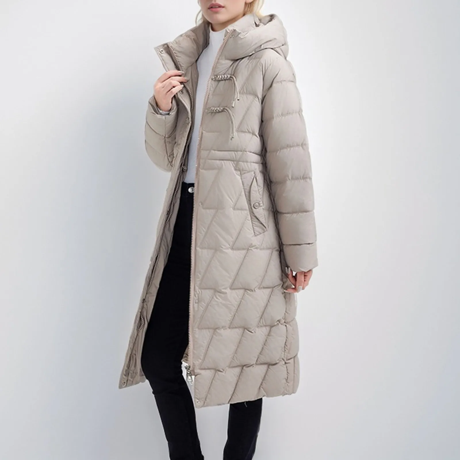 2024 Nuove Donne di Inverno Giacca Caldo Parka Femminile Addensare Puffer Cappotto di Cotone Imbottito Parka Lungo Con Cappuccio Outwear Allentato Delle Donne di Neve Jac