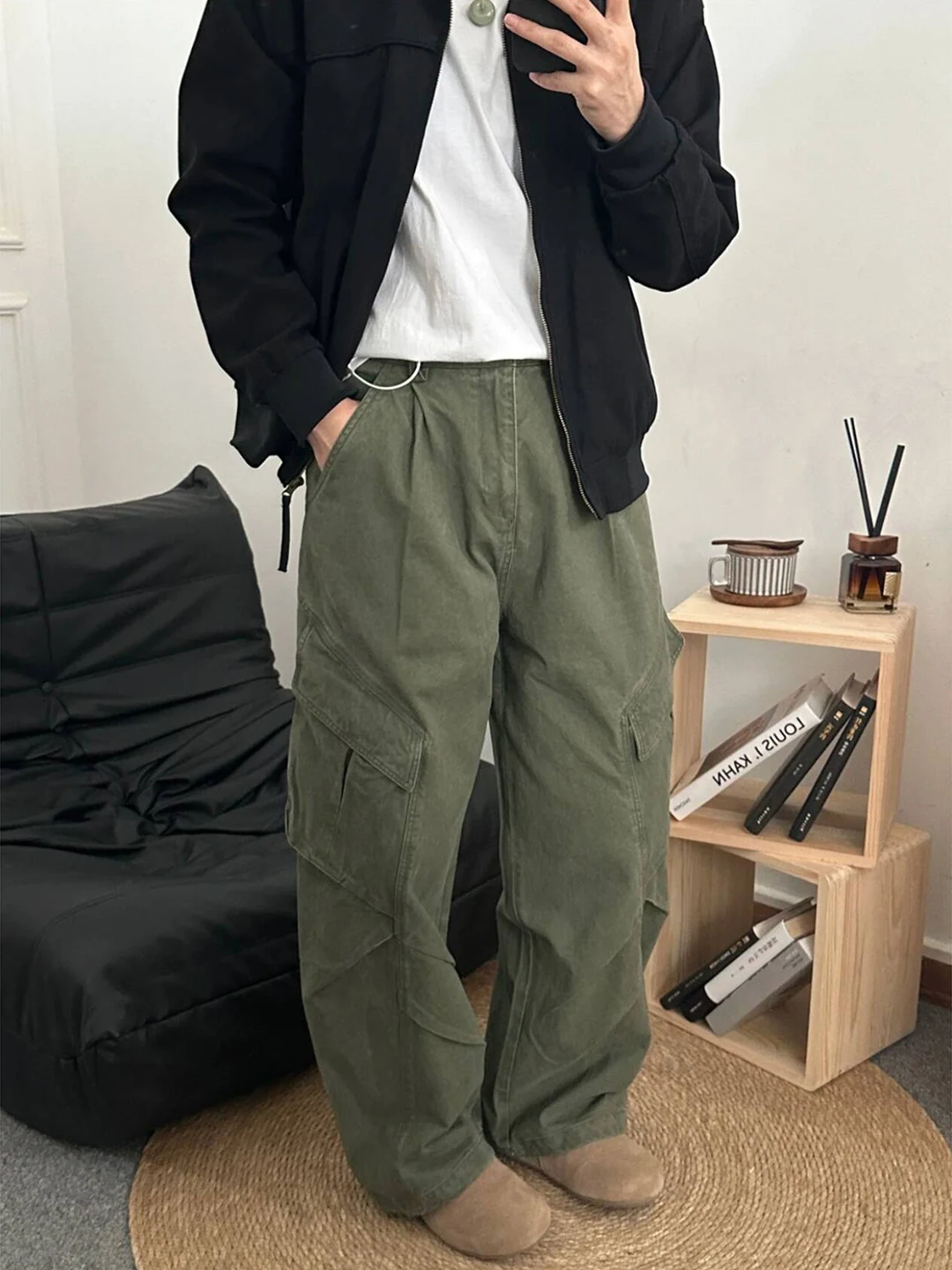 Military een Folded Blade Loose Leggings Men's Sle American Multi-ket Logging Work Pants Autumn Season Wide Leg Paratr...