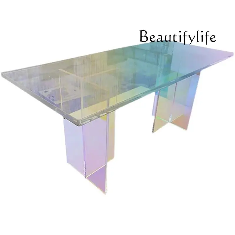 

Modern high-end acrylic desk Nordic home dining table colorful personalized conference table transparent desk