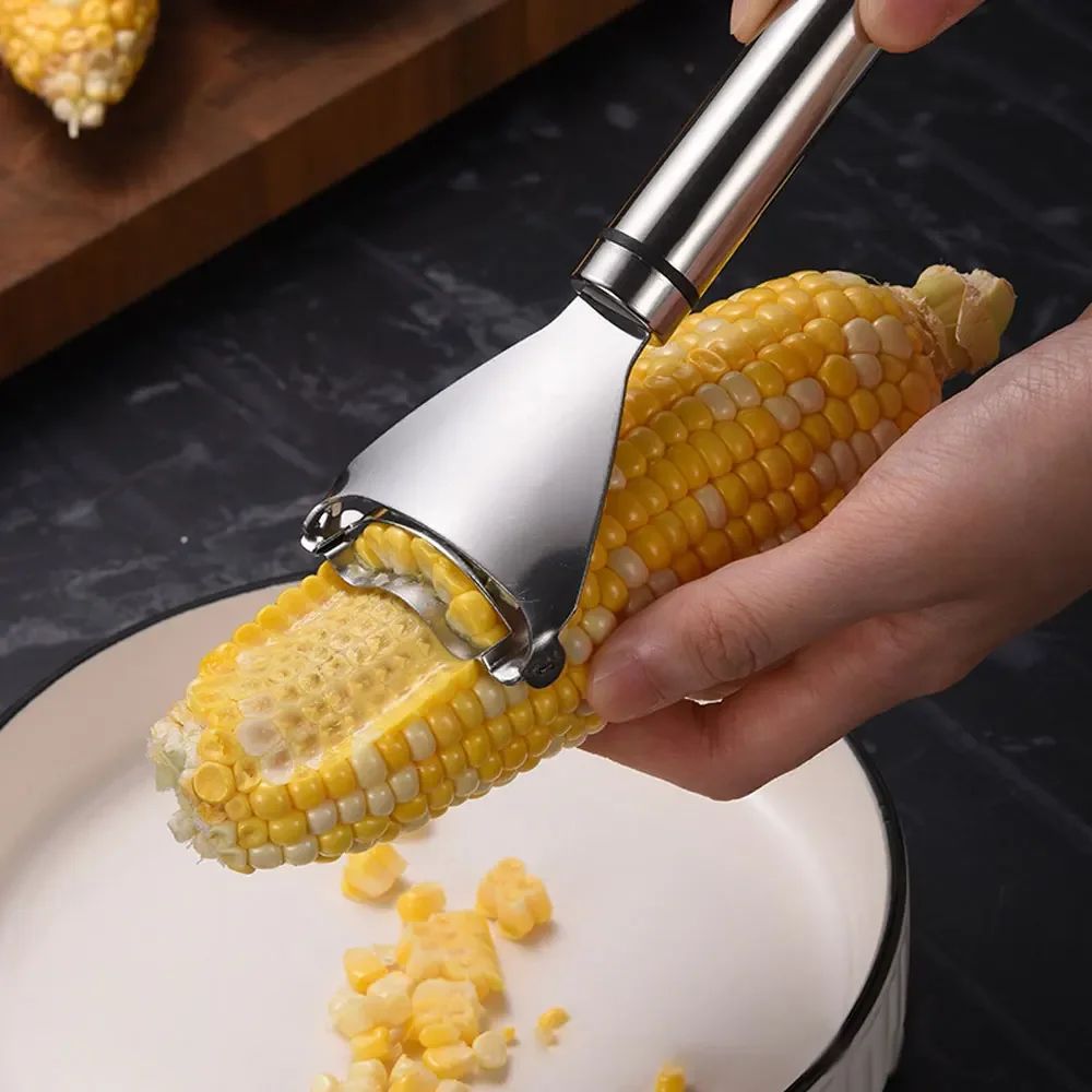 Stainless Steel Corn Planer Ergonomic Handle Corn Peeler Peel, Separate & Enjoy Fresh Corn with Minimal Effort