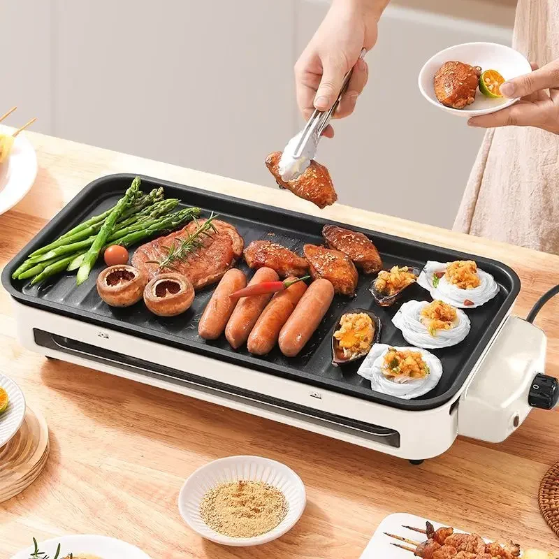 Electric barbecue grill Korean style household non-stick baking pan smokeless barbecue machine indoor iron plate barbecue meat