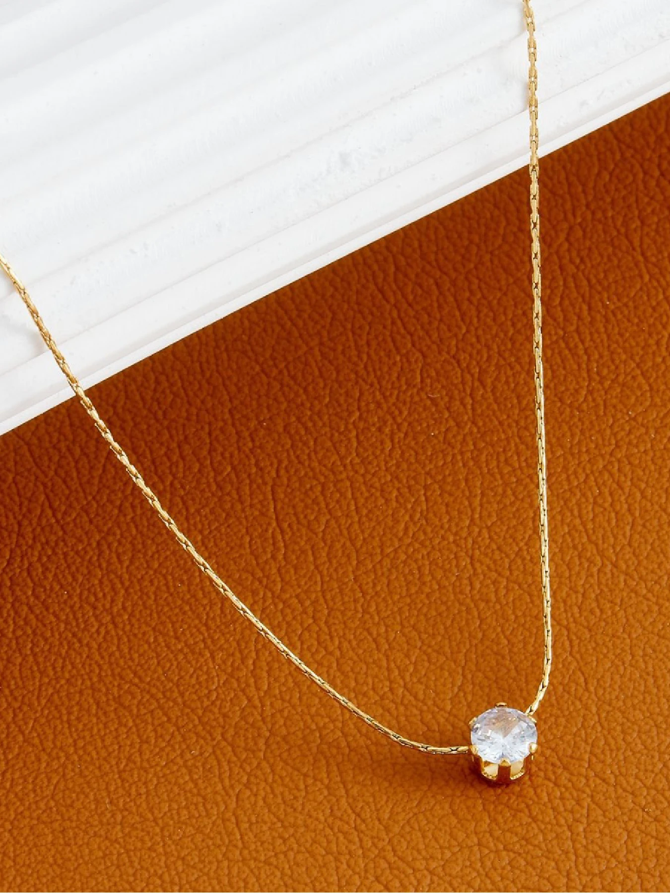 2026 The Latest Model Gold Diamond Pendant Necklace  Plated Stainless Steel Jewelry Zircon Pendant Necklace for Women