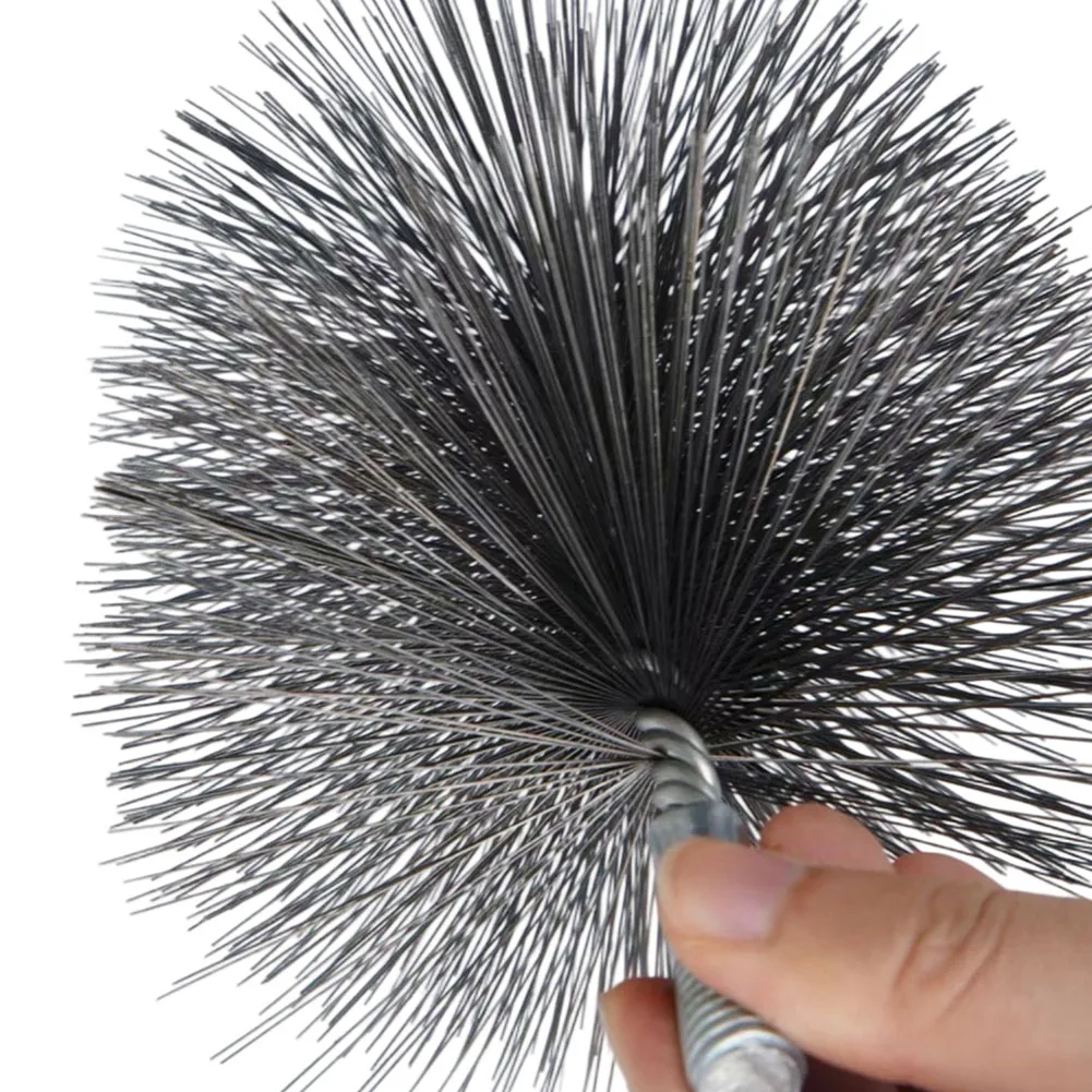 Pipe for Cleaning Brush Kit for Chimneys Stoves Includes Four Brushes 30 mm 50 mm 80 mm 150 mm and 1 Meter Carbon Steel Handle