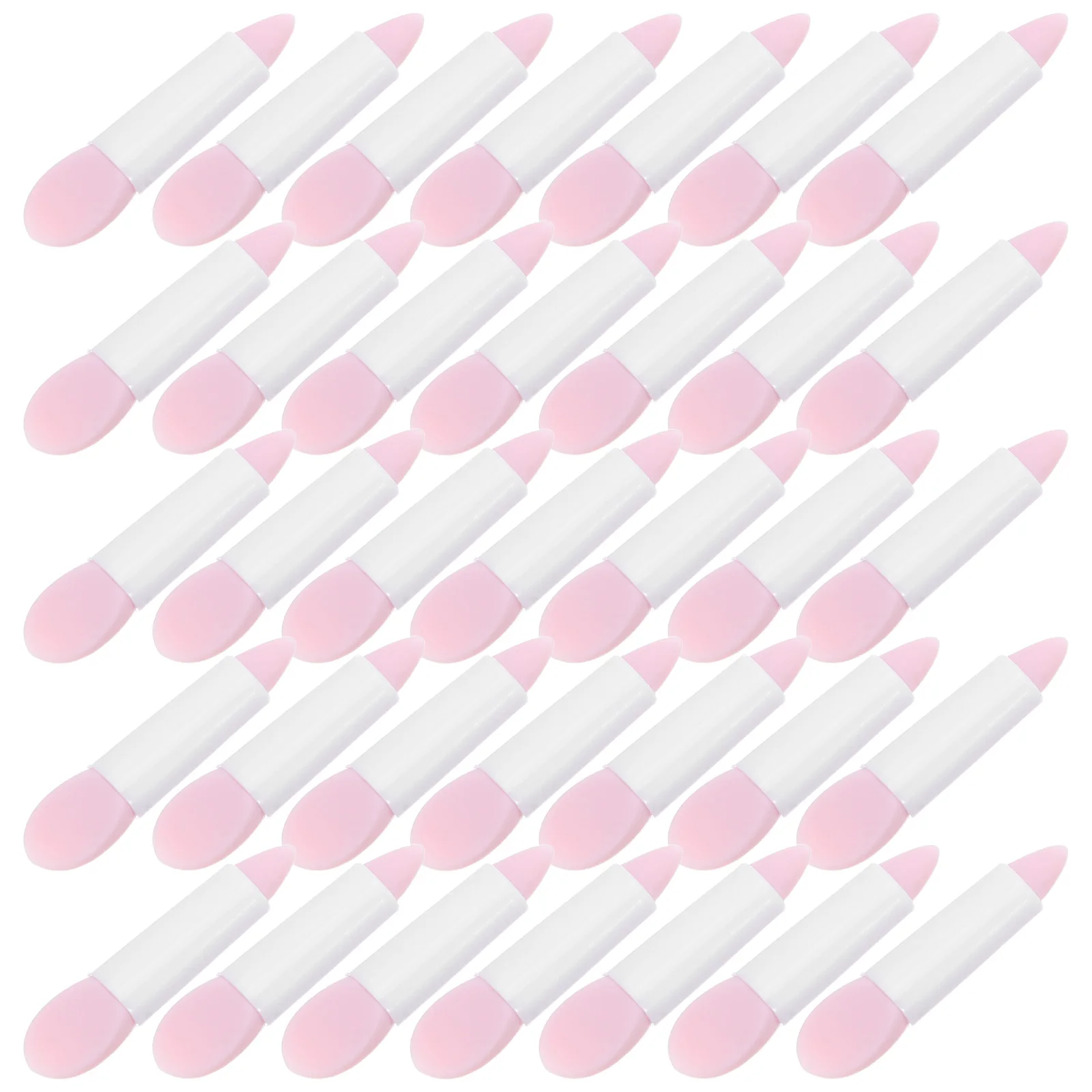 

50pcs Brush Silicone Reusable Gloss Balm Eyeshadow Scrub Brush Pink Dual-Ended Glitter Enhancement Precise Lip Mask Spoon