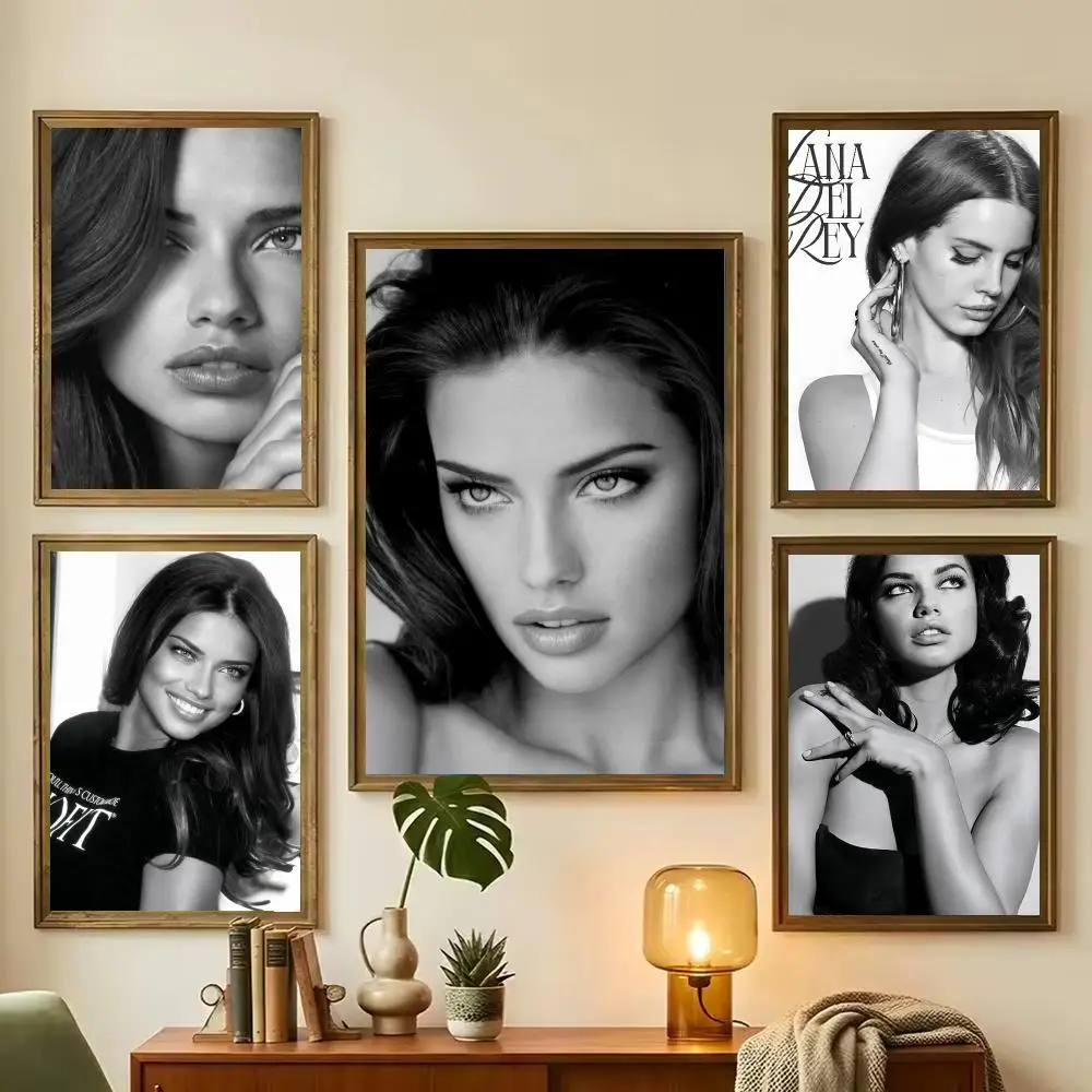 Supermodel A-Adriana Lima Painting Calligraphy Stylish Wall Art Poster, Bedroom Living Room Home Decor Gift