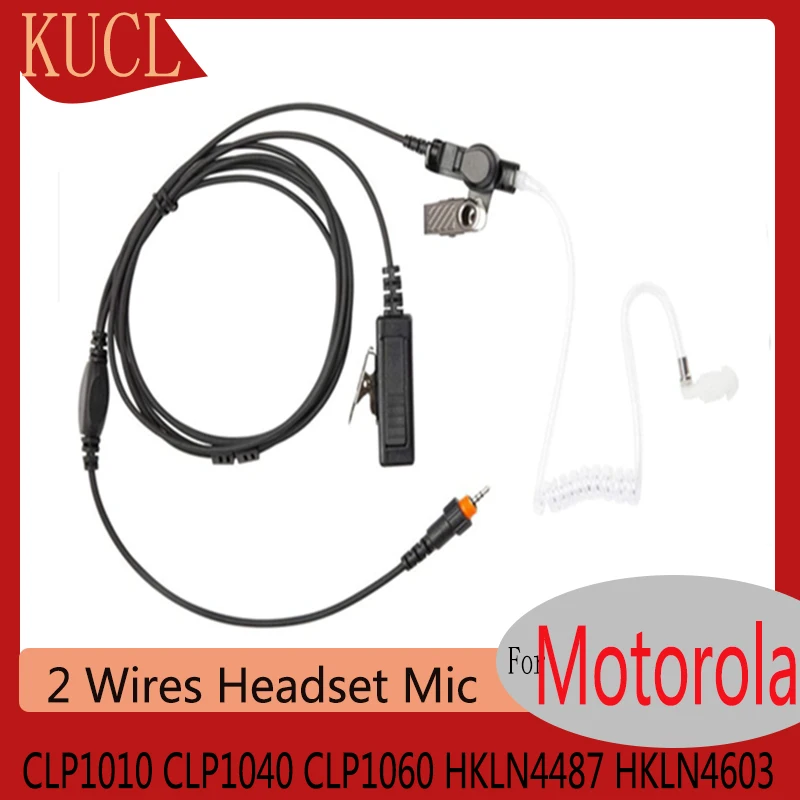 RISENKE Walkie Talkie Earpiece with Acoustic Tube,2 Wires Headset Mic for Motorola CLP1010, CLP1040, CLP1060, HKLN4487, HKLN4603