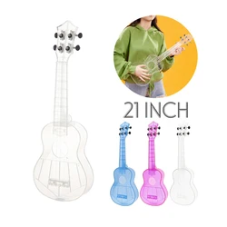 21 Inch Soprano Ukulele Transparent PC Material Integral Unibody Lightweight Candy Colored 3 Strings Guitar Ukulele