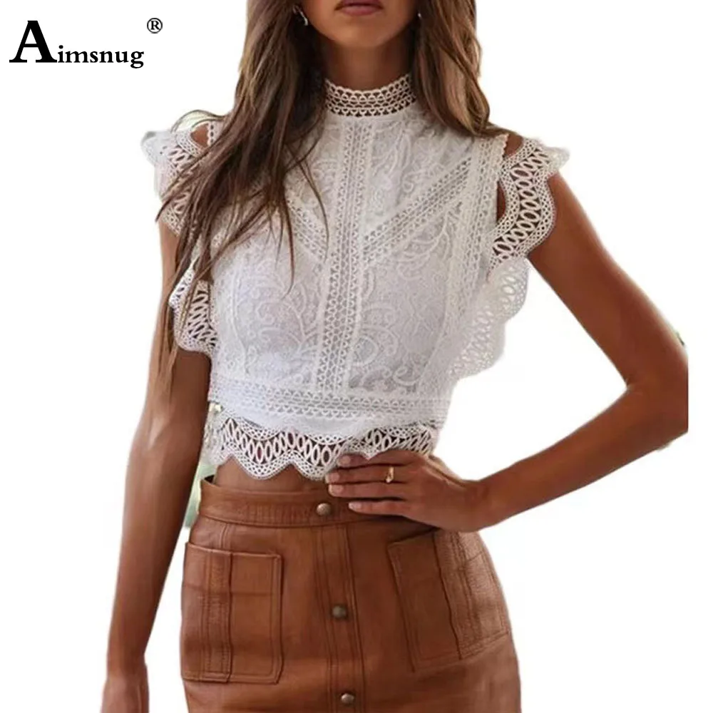 European Style 2024 Women Latest Sleeveless Lace Shirts White Casual Beach Top Blouse Ladies Elegant Zipper shirt blusas femmes