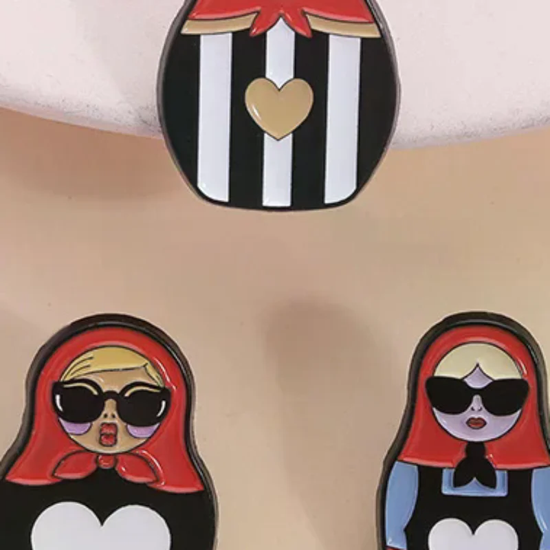 الروسية الثقافية زي جمع المينا دبوس الكلاسيكية الروسية التعشيش دمية دبابيس معدنية شارة التلبيب مجوهرات هدية للأصدقاء #1