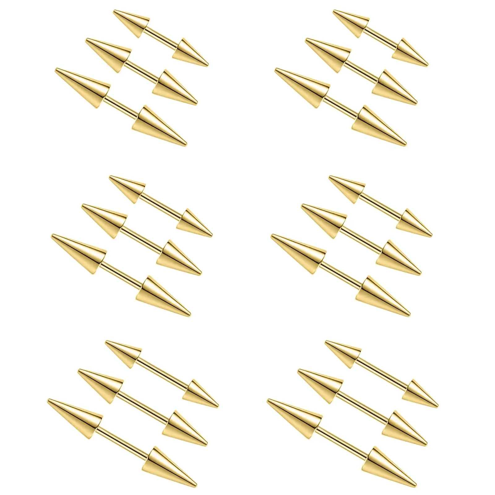 2Pcs 16G Spike Eyebrow Piercing Jewelry Curved Barbell Vertical Tongue Lip Rings Spike Tragus Helix Earrings Rook for Women Men view 3