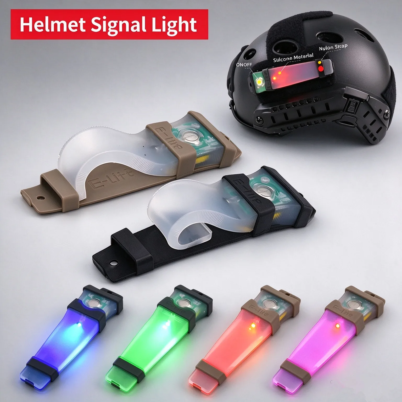Tactical IFF Marker Light Helmet Signal LED Strobe Lamp Waterproof Survival Identification Outdoor Hunting Safety Flashing Light
