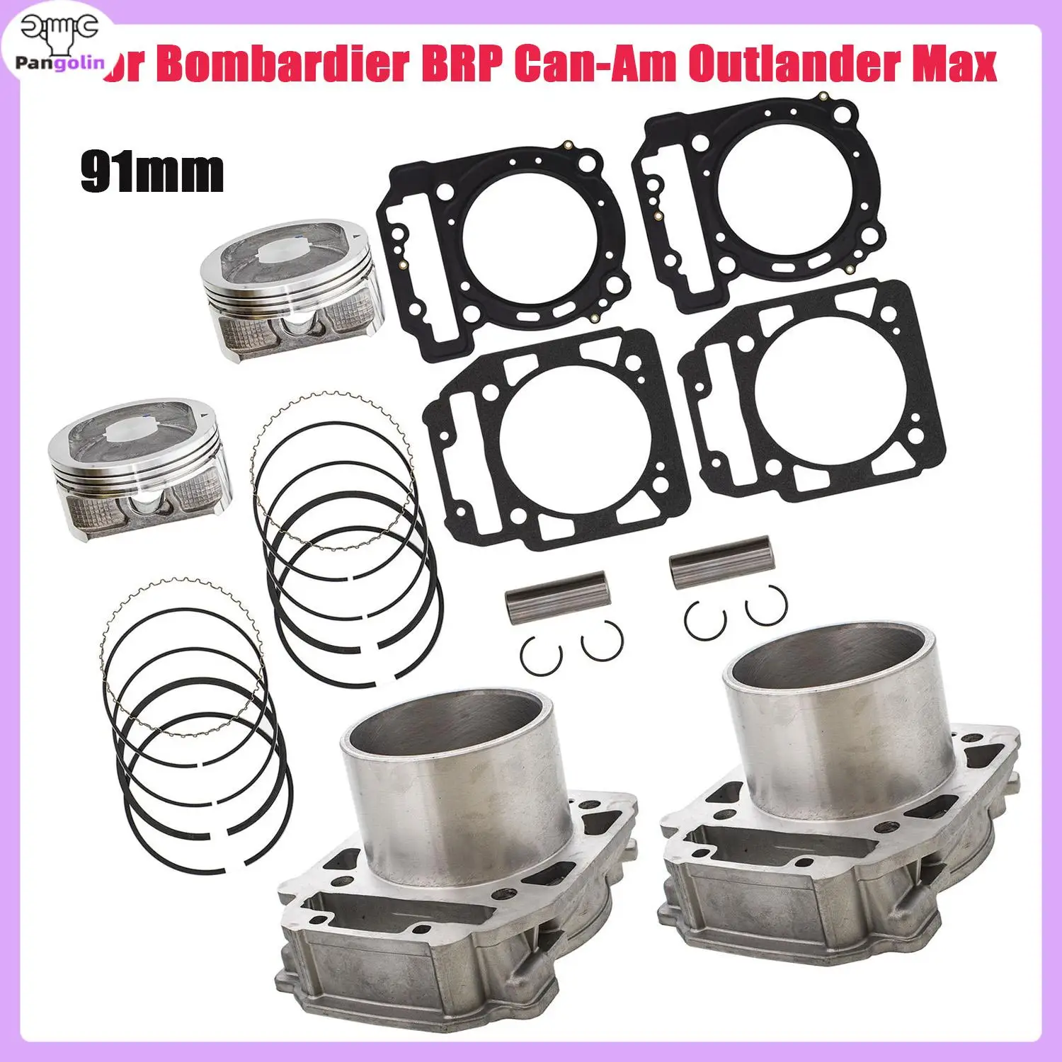 

1set 91mm Front Rear Cylinder Piston Ring Gasket Kit for Bombardier BRP Can-Am Outlander Max 800 2006-2015 Cylinder Displacement