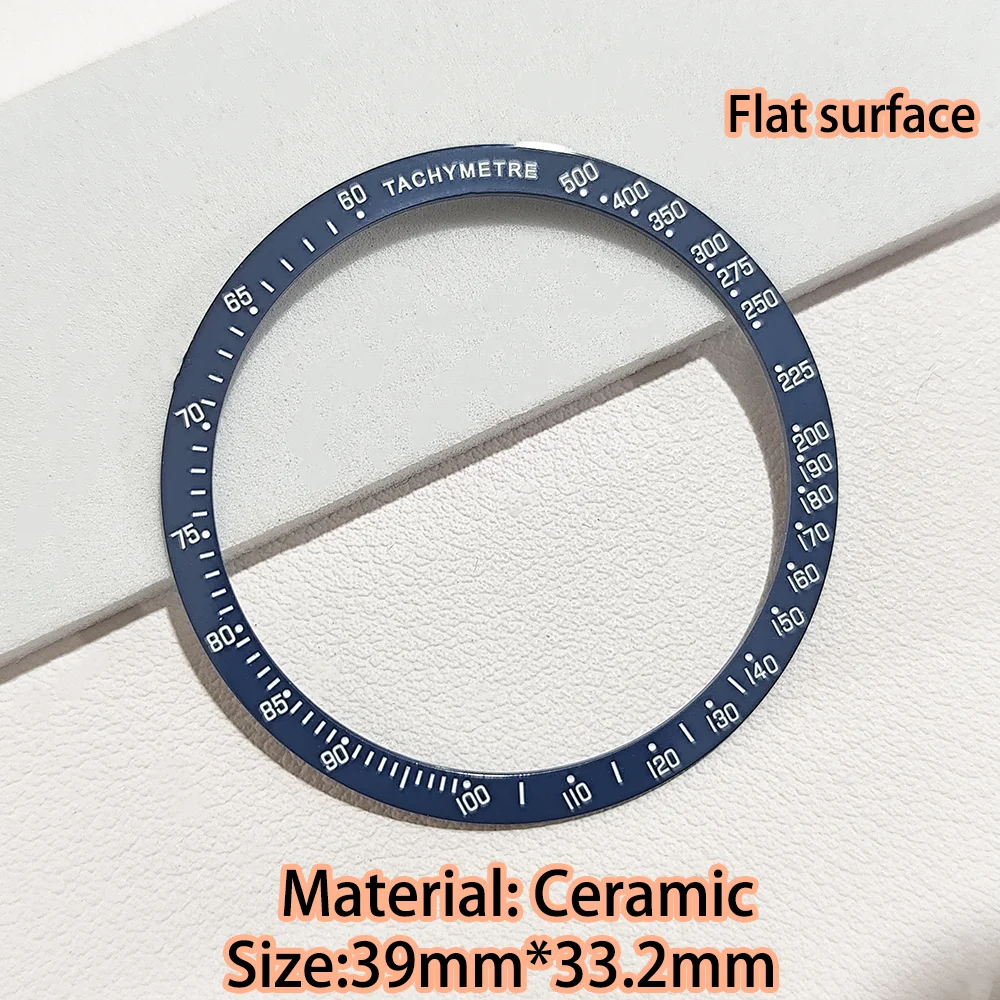 42.8*37.2mm/39*33.2mm Watch Ceramics Bezel Flat/Sloping Two Styles Men's of Watches Bezels Insert Parts Suitable for VK 63 Case