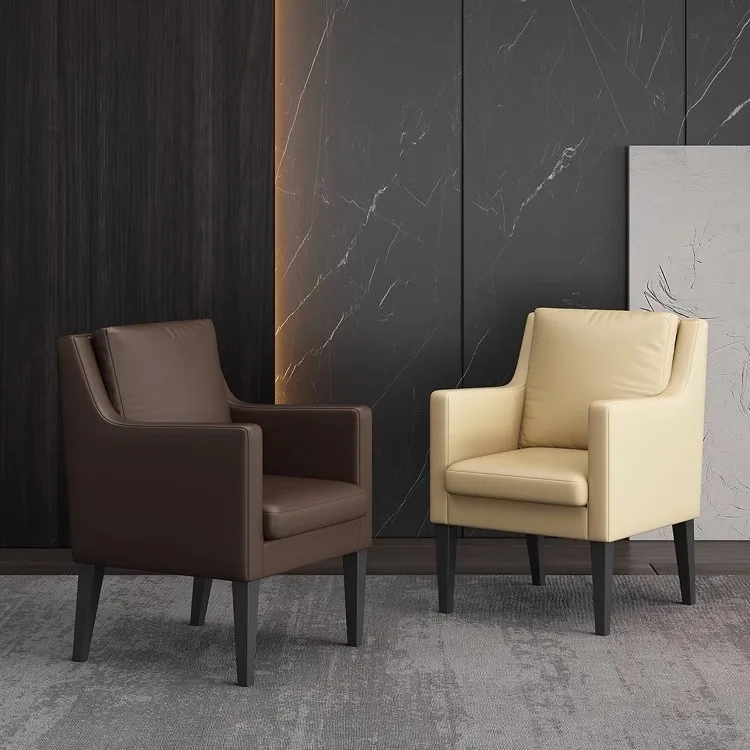 

Легкий роскошный современный офисный стол, кожаный офисный стул, компьютерный одиночный персональный диван, дизайнерский офисный стул для гостиной