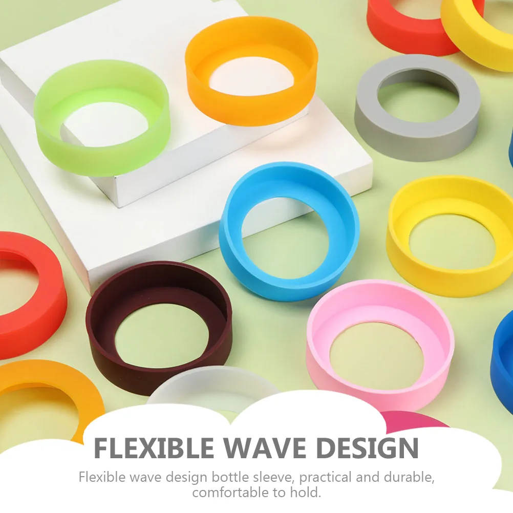 

9Pcs Silicone Water Bottle Sleeve Cup Bottom Guard Heat-Resistant Anti-Slip Mat Protective Holder