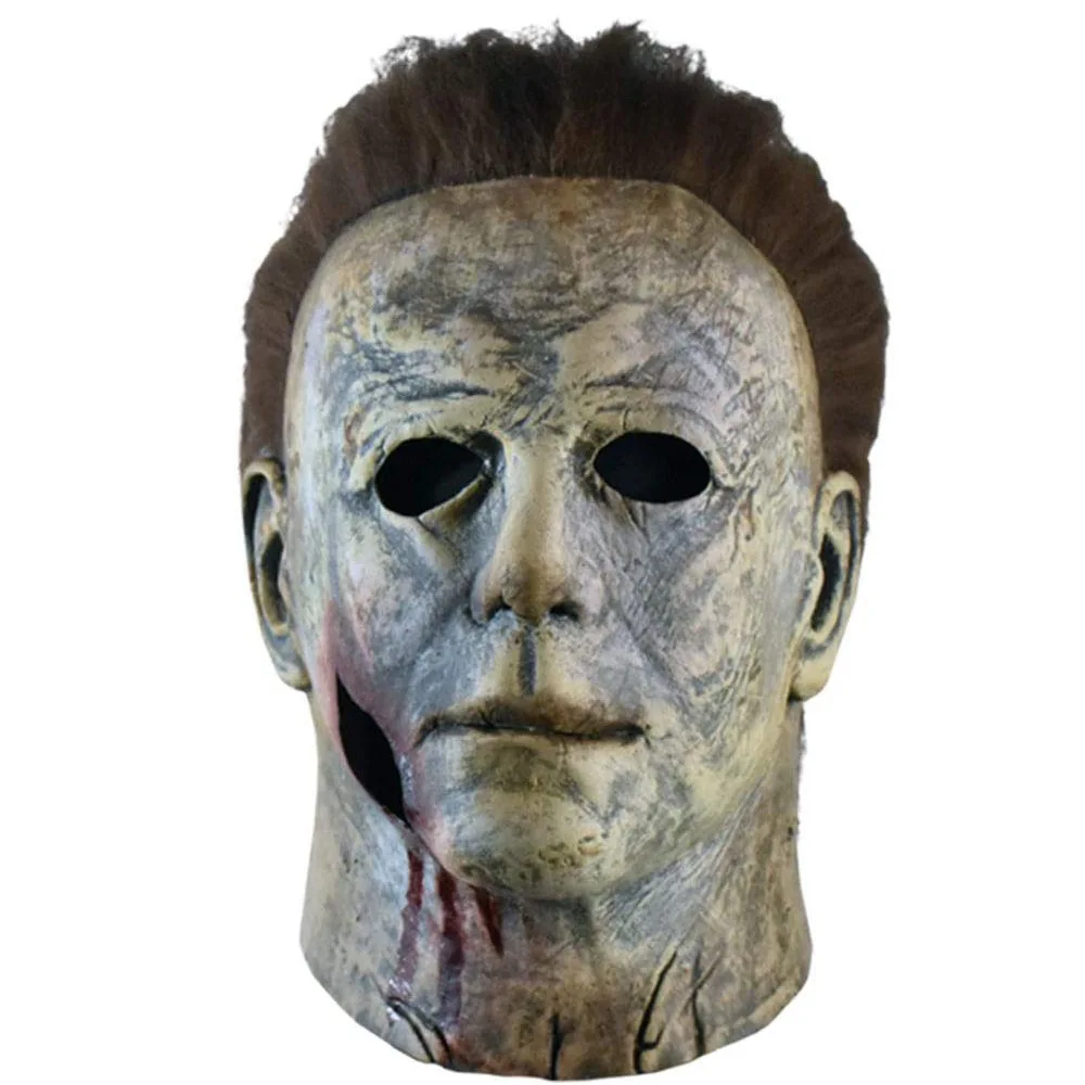 Michael Myers Hallowen Costumes Horror Full Face Adult Cosplay Party Latex Glowing Masquerade Mask for Men Scary Terror Fancy